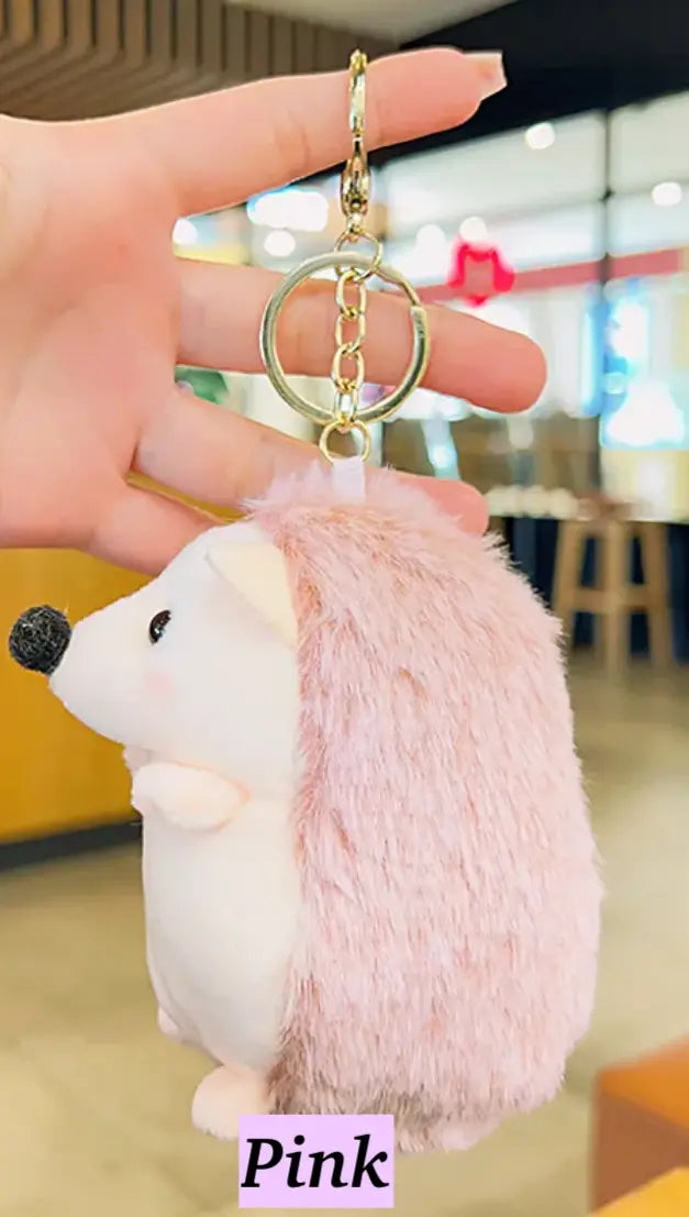 Fluffy Hedgehog Plush Keychain/Purse Decoration Snappy Jewels