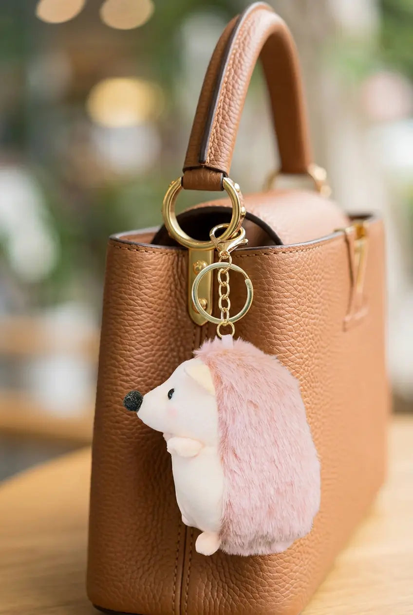 Fluffy Hedgehog Plush Keychain/Purse Decoration Snappy Jewels