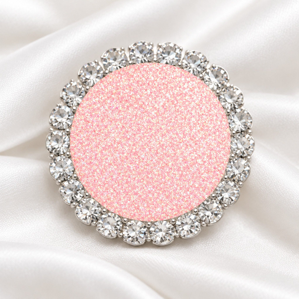 Statement Posh Pink Glitter Bling Glitter Snap