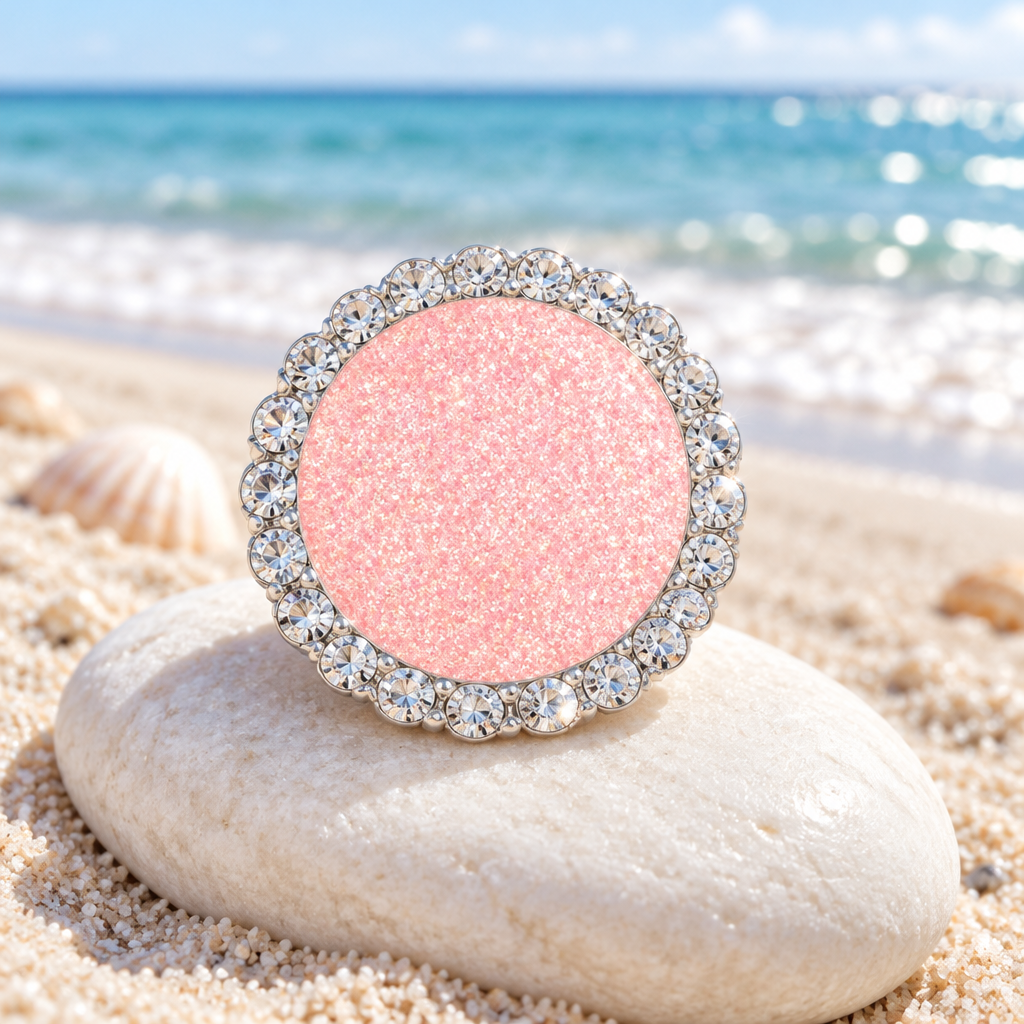 Statement Posh Pink Glitter Bling Glitter Snap