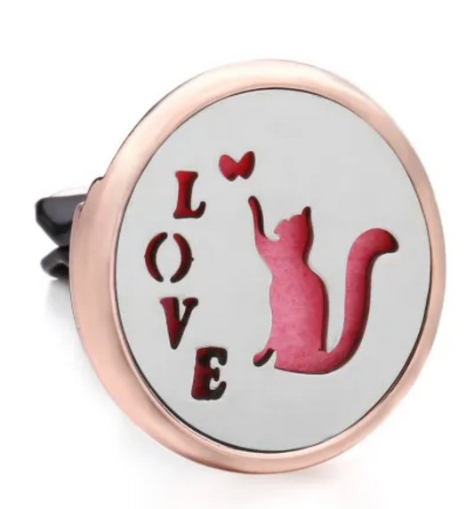 Rose Gold Love My Cat Vent Clip