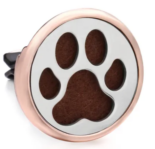 Rose Gold Paw Print Vent Clip