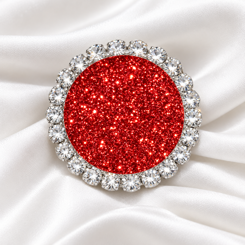 Statement Rockin' Red Glitter Bling Glitter Snap