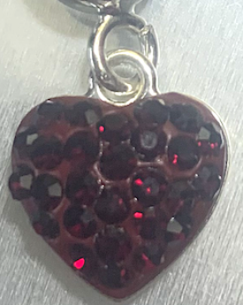 Red Crystal Heart Clip Charm