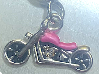 Pink Motorcycle Clip Charm