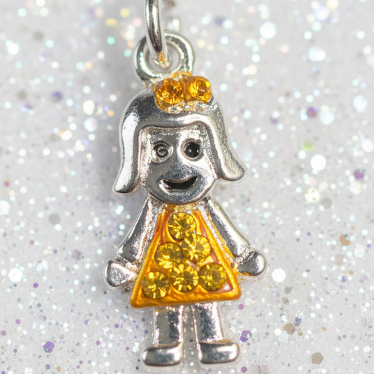 Yellow Dress Girl Clip Charm