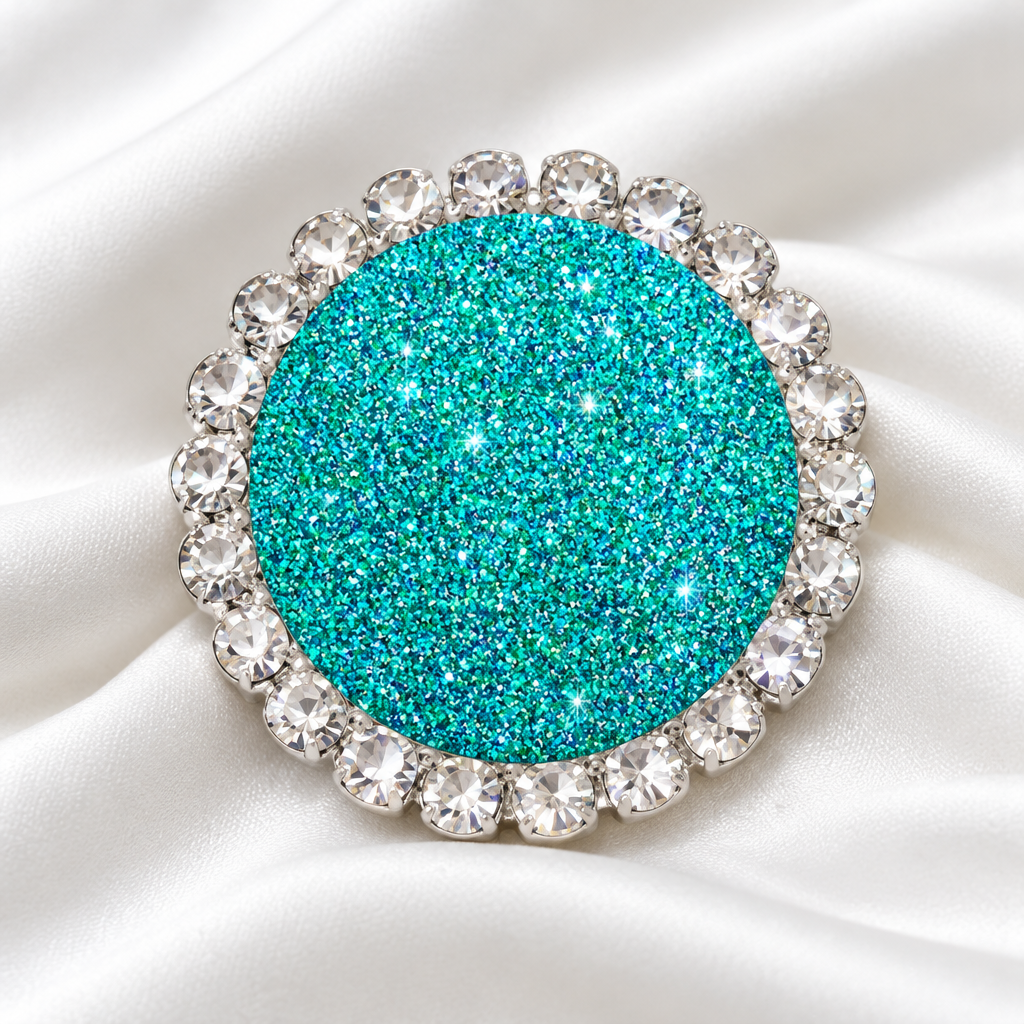 Statement Sea Glass Glitter Bling Glitter Snap