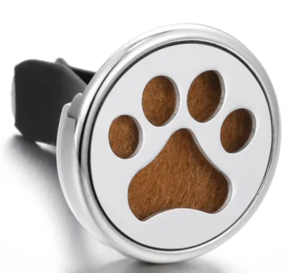 Silver Paw Print Vent Clip