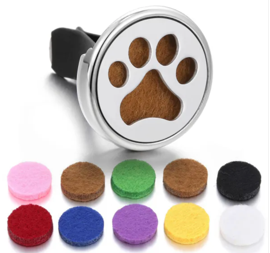 Silver Paw Print Vent Clip