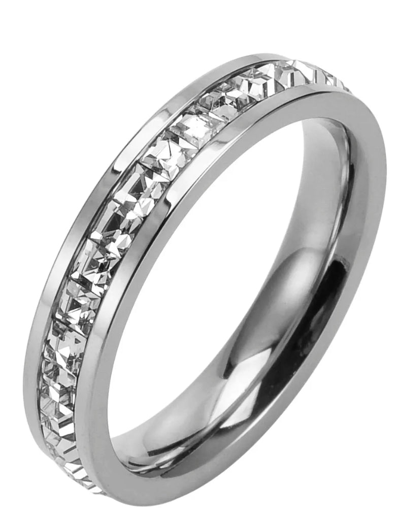 Dazzling Stainless Steel Eternity Ring