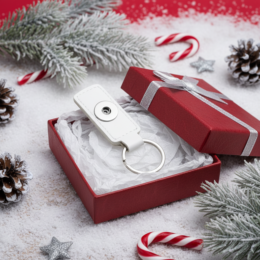 Statement 1 Snap Keychain/Purse Decoration: White