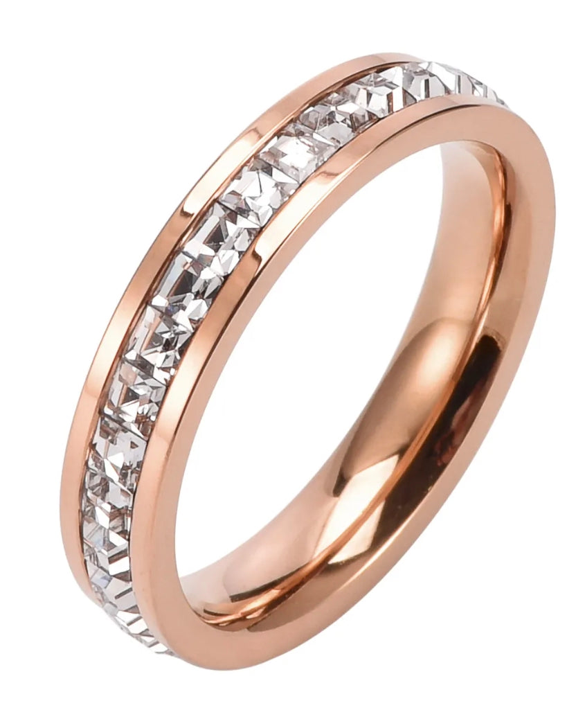 Dazzling Stainless Steel Eternity Ring