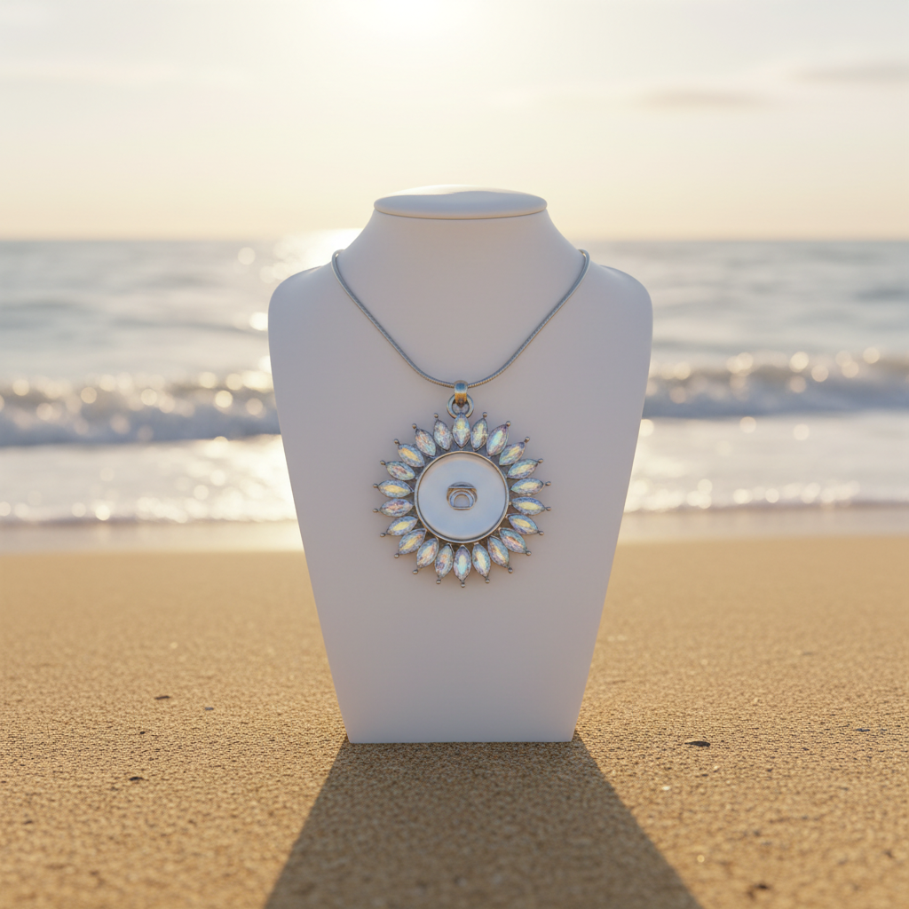 Statement Bling Crystals Flower Necklace
