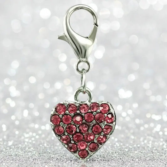 Crystal Heart Clip Charm Snappy Jewels