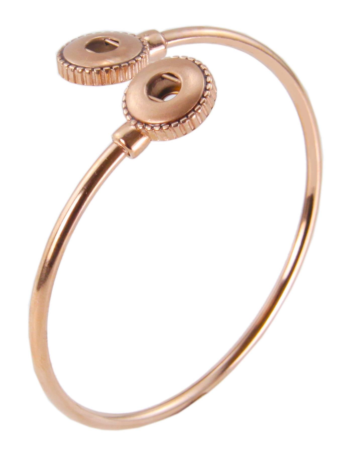 Petite Expandable Rose Gold Tone 2 Snap Bracelet