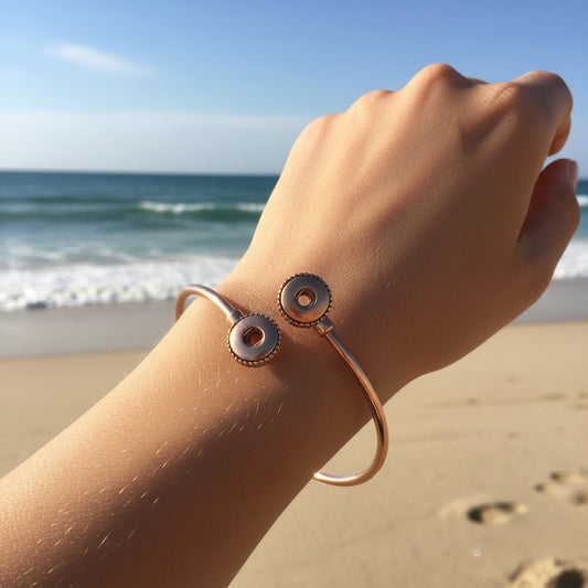 Petite Expandable Rose Gold Tone 2 Snap Bracelet