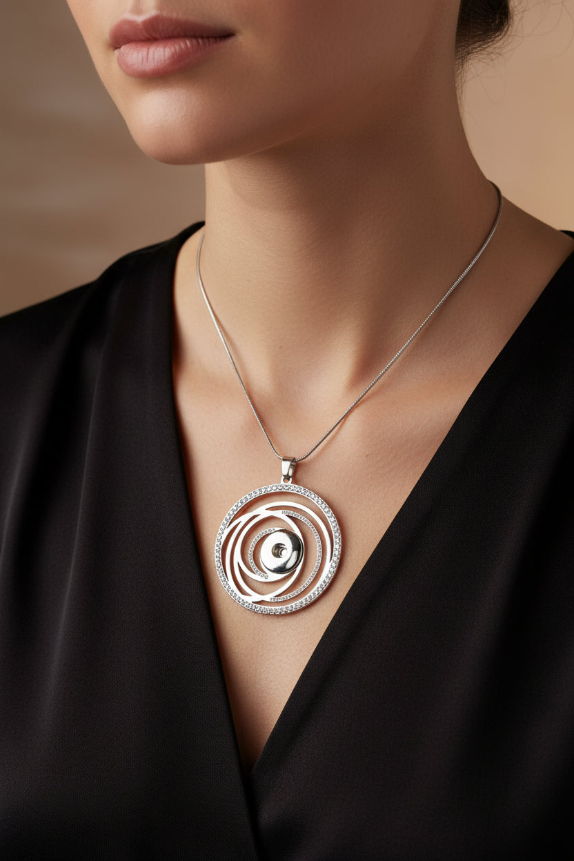 Statement Crystal Swirls Necklace