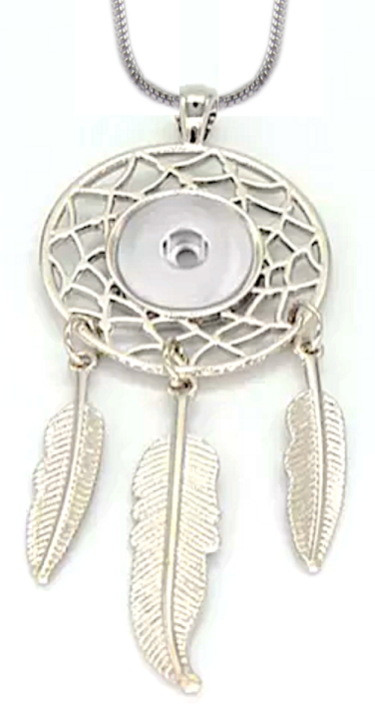 Petite Silver Tone Dream Catcher Necklace