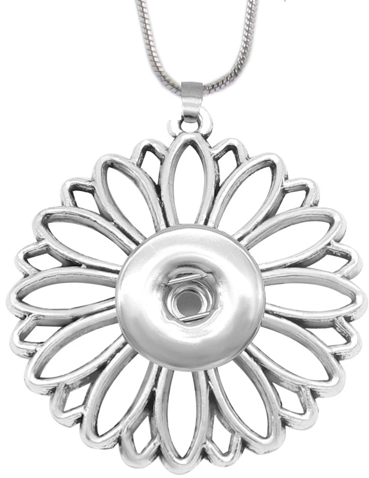 Petite Silver Tone Sunflower Necklace