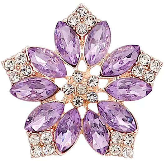 Statement Crystal Flower Snap