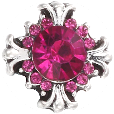 Petite Dark Pink Crystal Fluer Snap