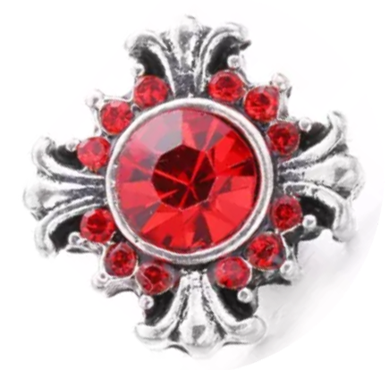 Petite Red Crystal Fluer Snap