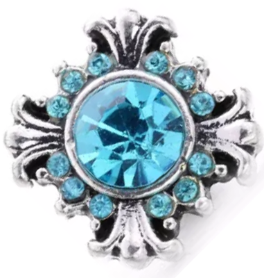 Petite Teal Crystal Fluer Snap