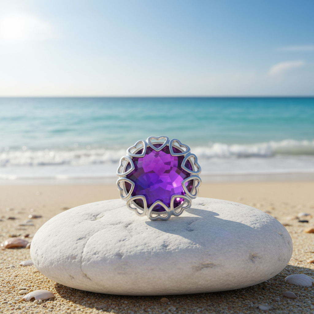 Statement Crystal Bling Hearts Snap