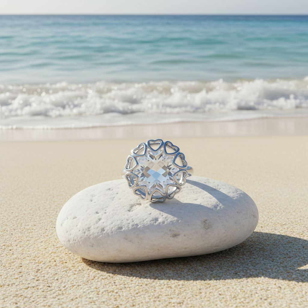 Statement Crystal Bling Hearts Snap