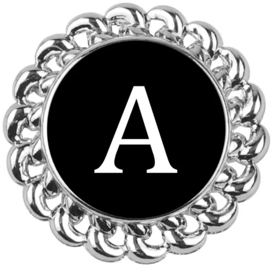 Statement Silver Swirl Letter Snaps