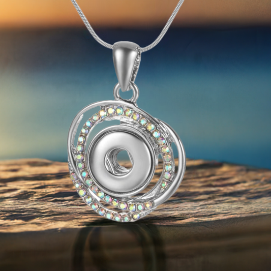 Petite Crystal Bling Swirl Necklace