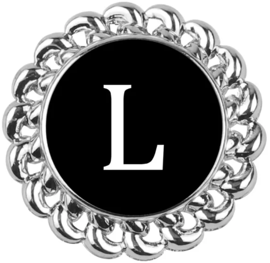 Statement Silver Swirl Letter Snaps