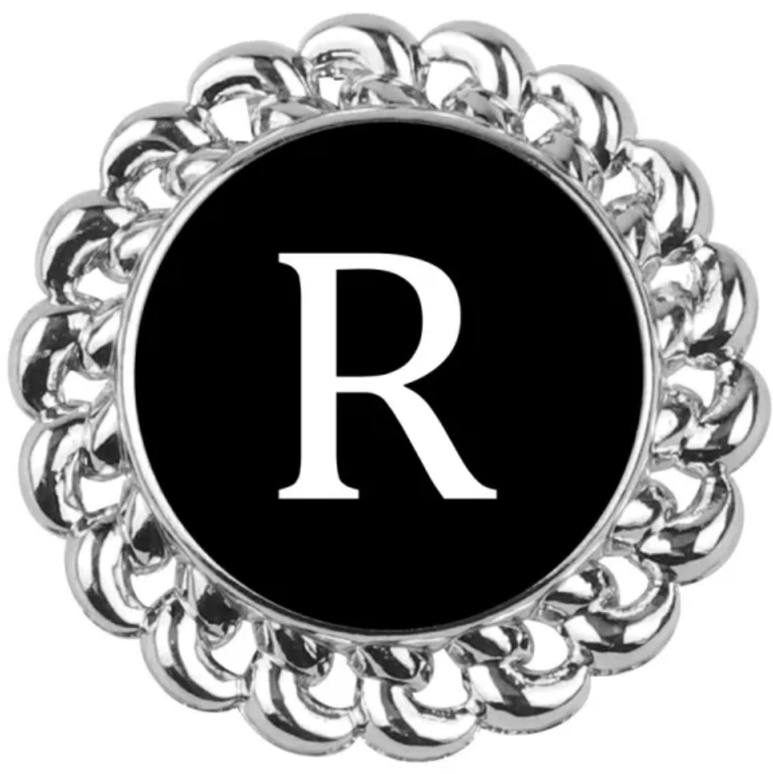 Statement Silver Swirl Letter Snaps