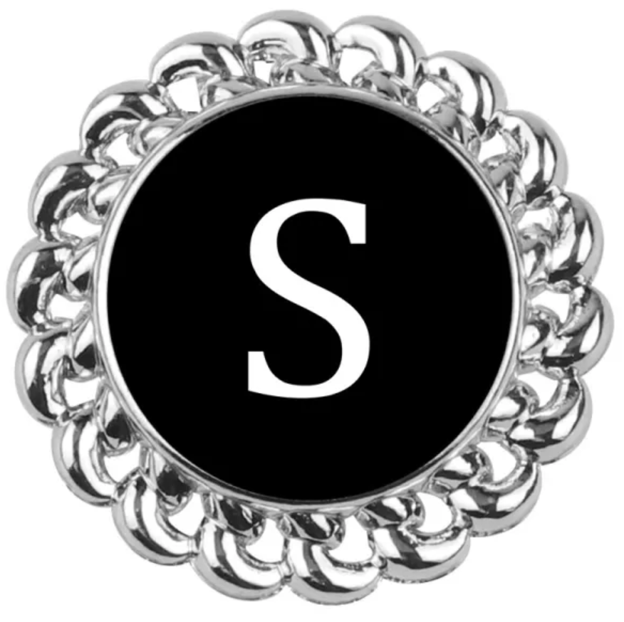 Statement Silver Swirl Letter Snaps