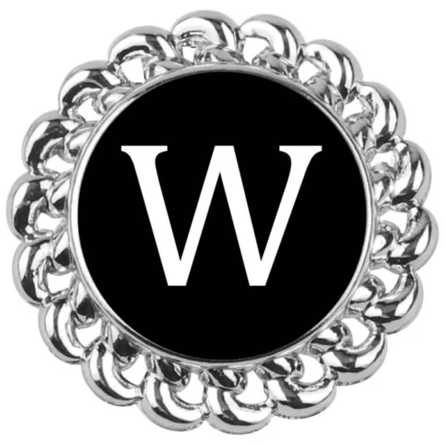 Statement Silver Swirl Letter Snaps