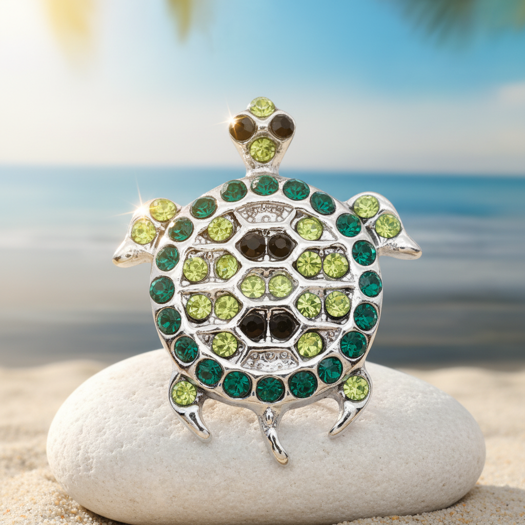 Petite Green Crystal Turtle Snap