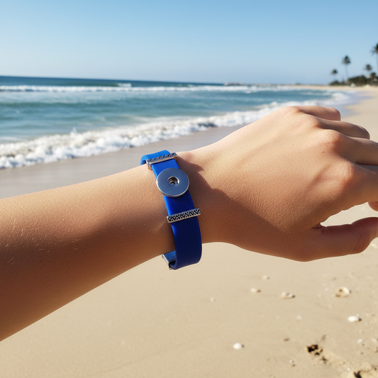 Petite Deep Blue Silicone Adjustable Bracelet