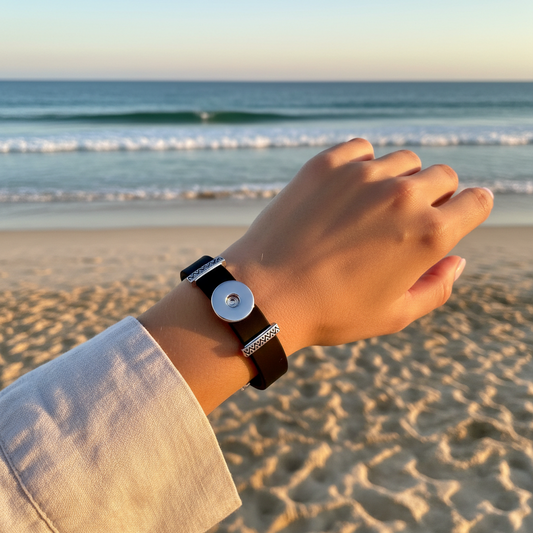 Petite  Black Silicone Adjustable Bracelet