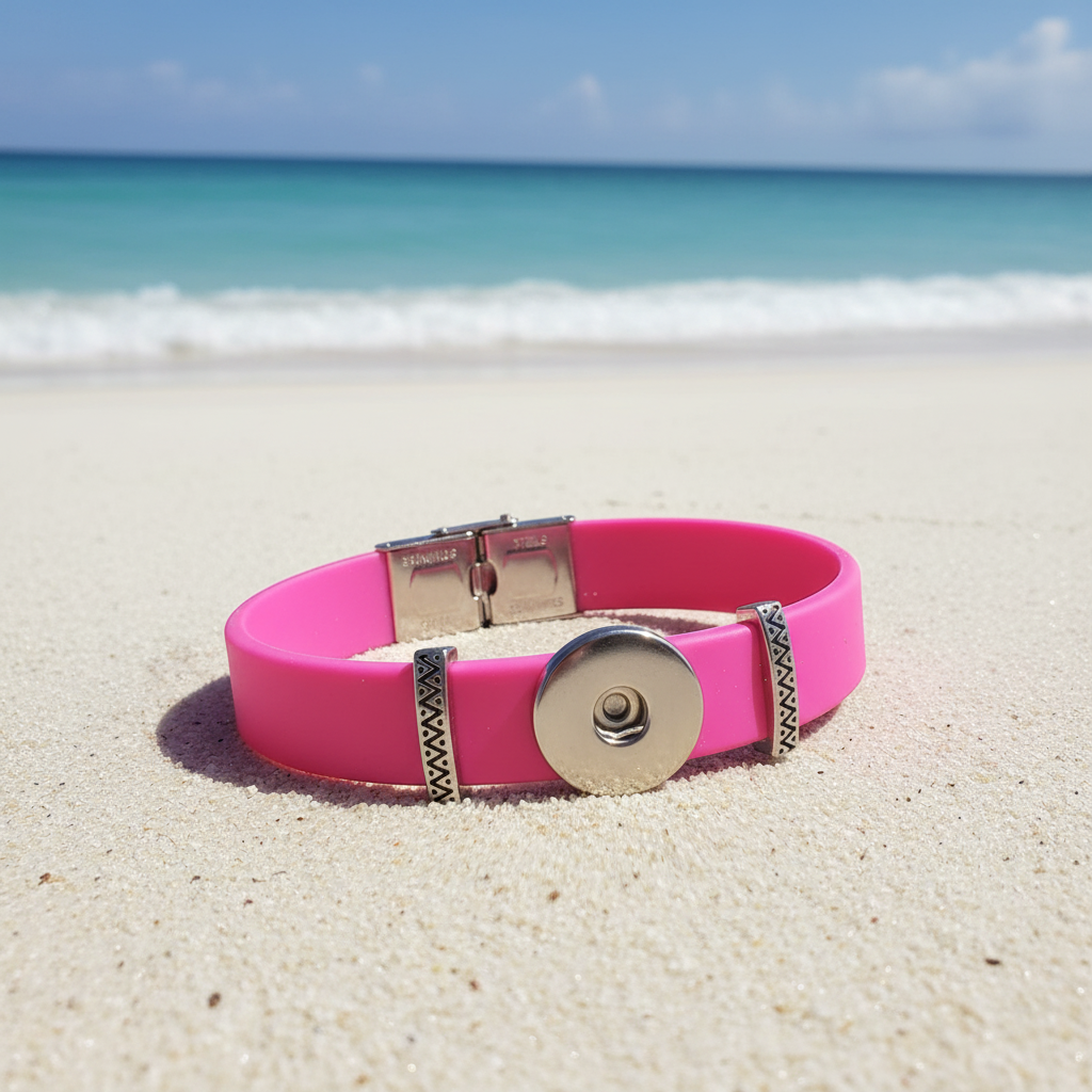 Petite Pink Silicone Adjustable Bracelet