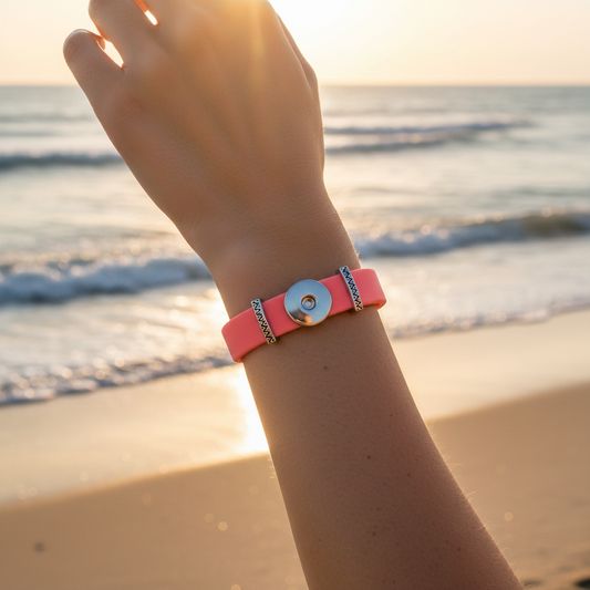 Petite Light Pink Silicone Adjustable Bracelet