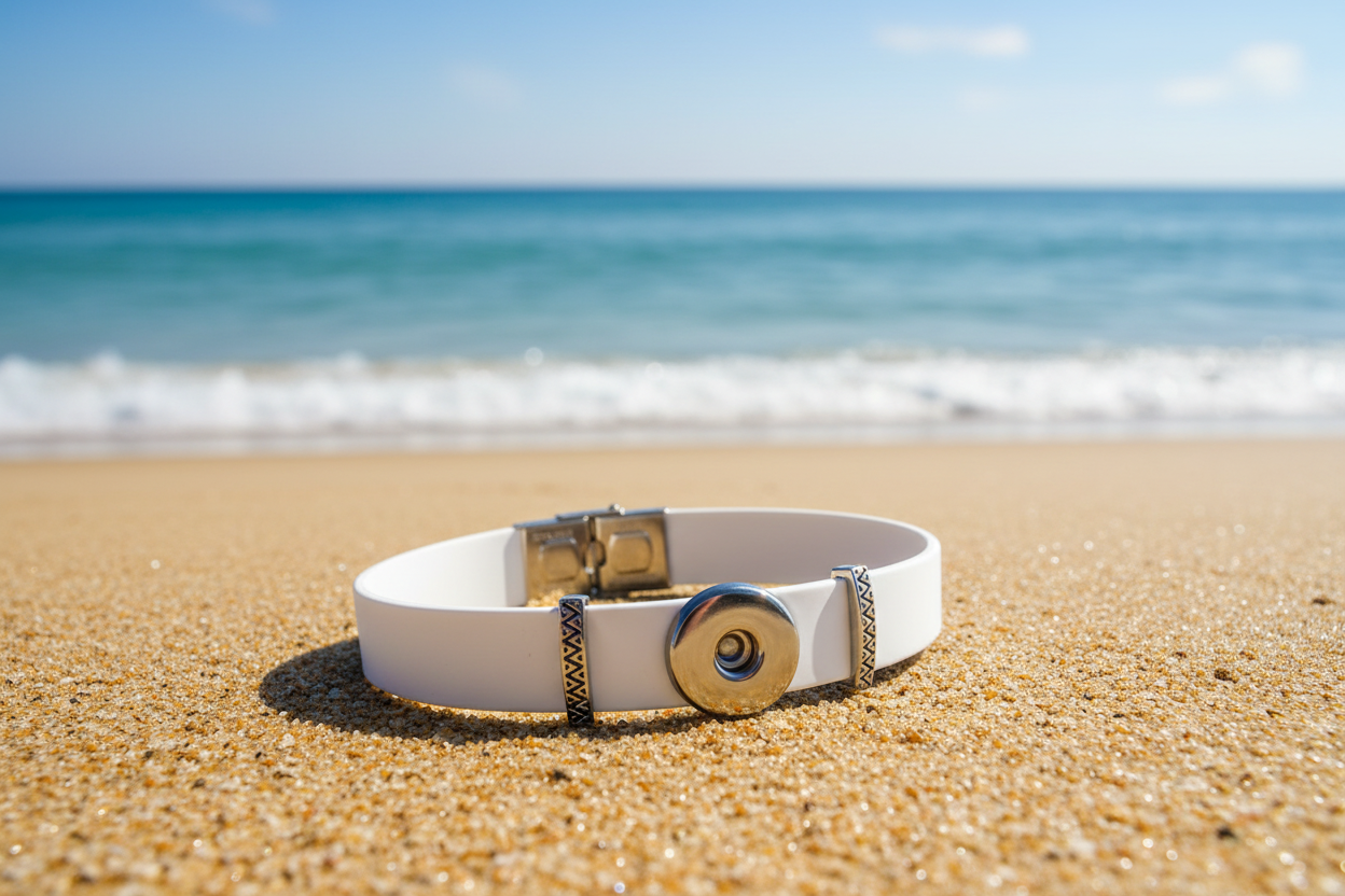 Petite White Silicone Adjustable Bracelet