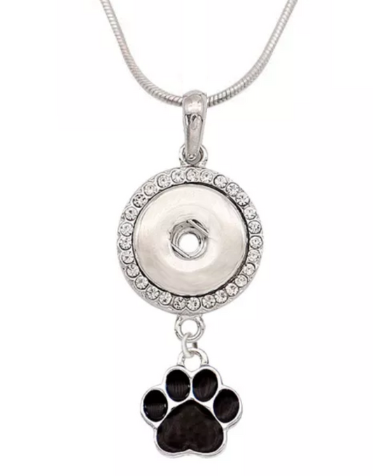 Statement Dangle Paw Print Necklace