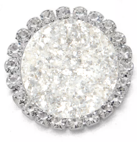 Statement White Diamonds Bling Glitter Snap