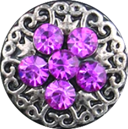 Petite Purple Crystal Flower Snap