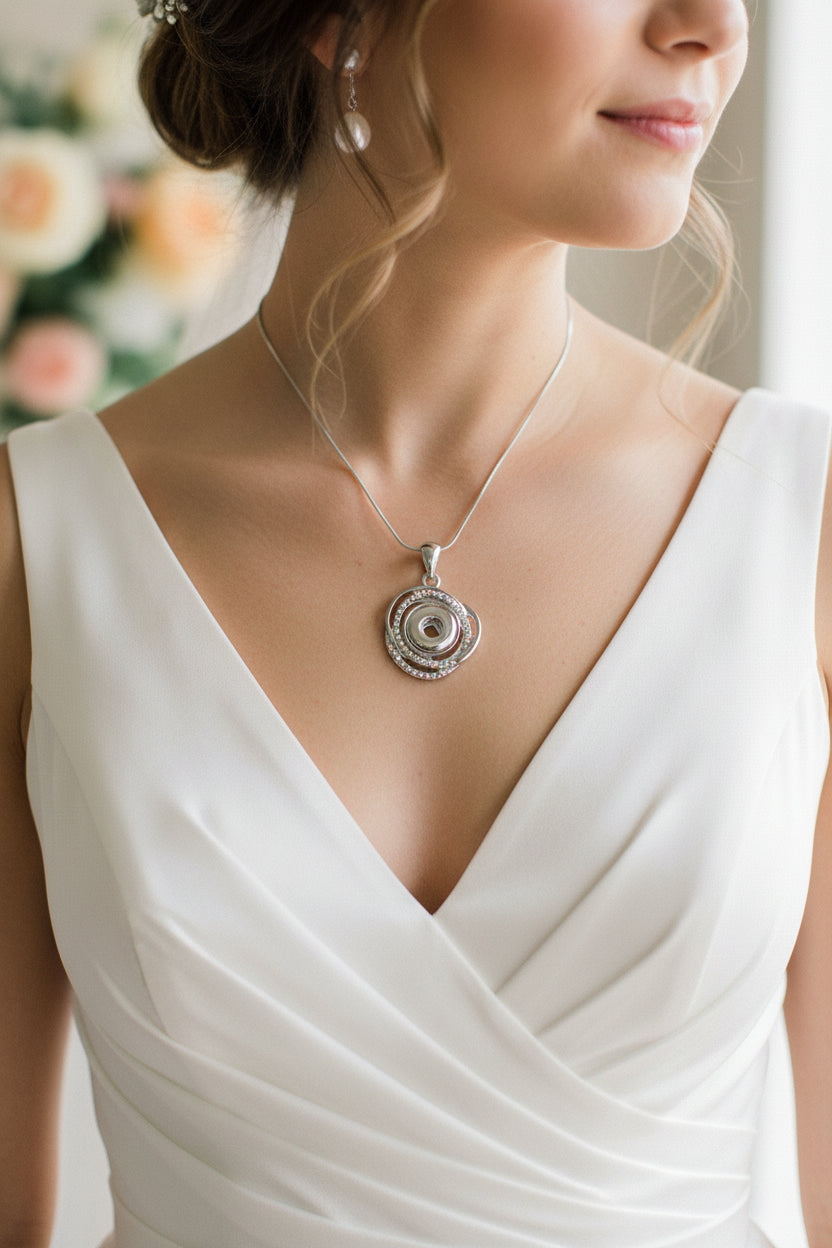 Petite Crystal Bling Swirl Necklace
