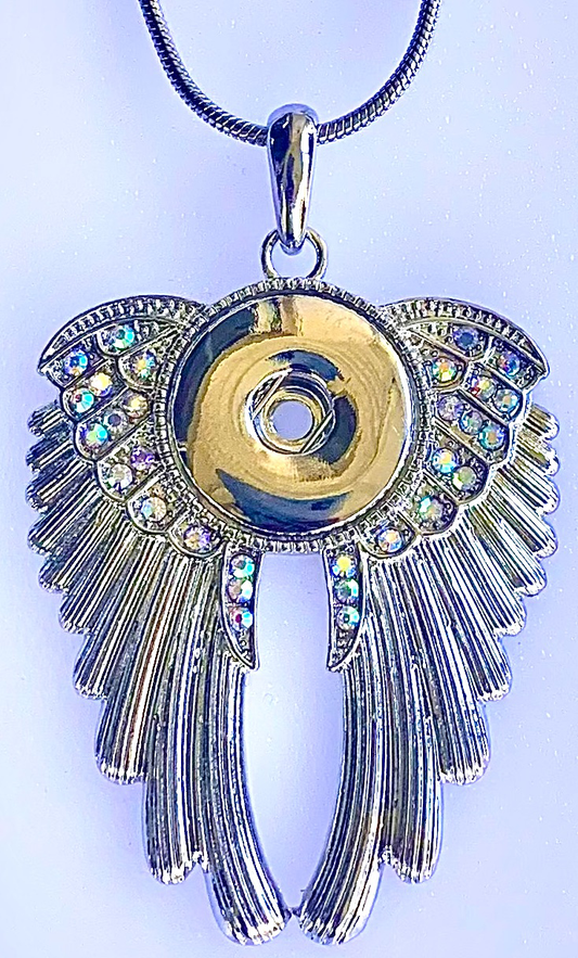 Statement Shimming Crystals Angel Wings Necklace